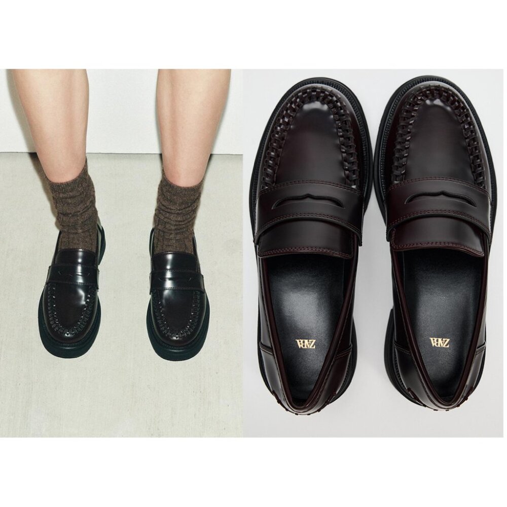 ZARA decorative stitching loafers 1531 size 37